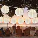 25 FT White Lantern String Lights, Chinese Lanterns with 10 LED G40 Light Bulbs, Plug-in Outdoor String Lights for Wedding Home Party Patio Garden Porch Backyard Cafe Decor