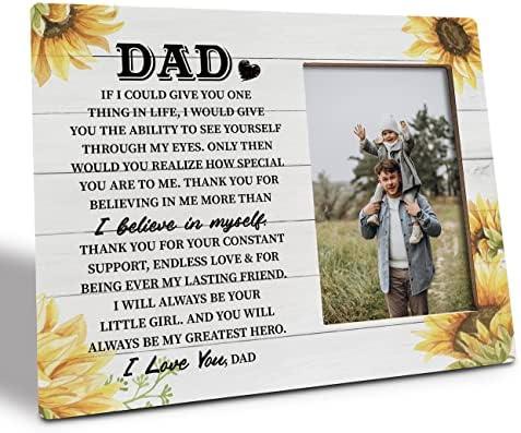 2 Pcs Razpah Dad Gift Picture Plaque Décor, Picture Framed Wood Plaque Sign, Ideal Gifts to Say Deep Love to Father, Gifts for Father from Daughter Son, Dad Pictures Frame Gift For Birthday Father's Day
