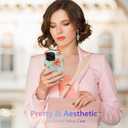 XIZYO Case for iPhone 13 Pro, Colorful Retro Oil Painting Flower Cute Floral Aesthetic Curly Wave Frame Hybrid Protective 2-Layer Hard Shell Soft TPU Shockproof Cover Women Girls-Rose Flower/Blue