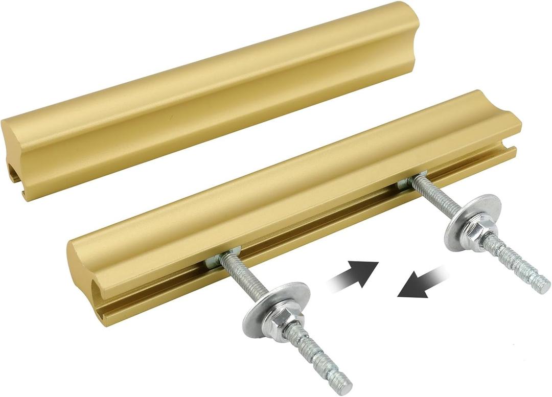 Peaha 5 Pack Adjustable Drawer Pulls Matte Gold Cabinet Handles 1in to 4in Hole Centers