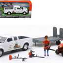 New Ray New 1:20 NEWRAY KUBOTA Collection - KUBOTA Pickup Truck with Trailer & Lawn Tractor Model Toys, 1:20 Scale