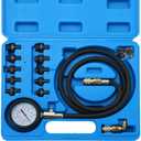 Oil Pressure Tester Kit | 0-140 PSI Engine Cylinder Oil Pressure Diagnostic Tester Tool Set with Hose Adapters for Cars ATVs Trucks Use