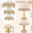 Tioncy Set of 6 Gold Cake Stand Round Metal Cake Stands Antique Gold Dessert Display Cupcake Pastry Candy Display Plate for Wedding Birthday Party Event Bridal Celebration Table(Simple)