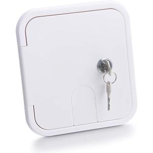 LCGP RV Access Door Electrical Cord Trailer Power Cord Cable Hatch Camper Hose Storage Door Compartment (5.9"*6.5", White)