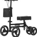 ELENKER Adjustable Steerable Knee Scooter for Foot Injuries Ankles Surgery Medical Knee Walker Crutches Alternative Black (Bright Black)