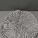 Floroom 15 Inch Round Braided Placemats Set of 6, Washable Heat Resistant Cotton Polyester Circle Place Mats for Kitchen Dining Table - Shimmer Silver