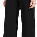 Women's Wide Leg Denim Pants High Waisted Stretchy Comfortable Tummy Control Jeans with Pockets (Large, Black)