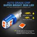 MAXGTRS 194 LED Light Bulb Red 168 2825 W5W T10 Wedge 6-SMD 3030 Chipsets LED Replacement Bulbs Error Free for Car Dome Map Door Courtesy License Plate Lights, Pack of 5