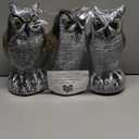 3-Pack Owl Decoys for Bird Deterrent - Weatherproof Bird Repellent Devices for Outdoor Use - Plastic Owls to Scare Birds Away and Control Garden Pests