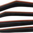 4pcs Sun Rain Guard Window Visors Front Rear Left Driver Right Passenger Upper Side Tape on External Window Style Acrylic Smoke Tinted for Hyundai for Veloster 2012-2017 FZ-WD-HYVEL11