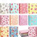 Geyoga 50 Pcs Floral Gift Bags with Handles, Paper Gift Flower Vintage Paper Bags with Colorful Rose for Wedding Mother's Day Birthday, 10 Styles(10.5 x 8.5 x 4.5)