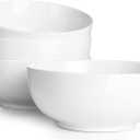 DOWAN 39 OZ Soup Bowls Set of 4 - Large Cereal Bowls, White Ceramic Big and Deep Ramen Bowls for Noodle, Pasta, Salad, Mixed Fruit - Dishwasher & Microwave Safe