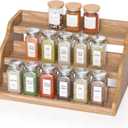 Tiered Spice Rack Organizer for Cabinet, Wooden Spice Rack for Countertop, Spice Shelf organizer, Spice Organization for Cabinet (13.75 in)