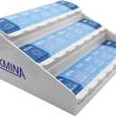 KMINA Extra Large Pill Organizer 3 Times a Day, Weekly Medicine, 7 Day Pills Box Case with Push Button for Big Vitamin Supplements, Patented, Made in Europe