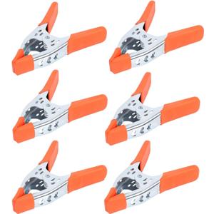 HORUSDY 6-Piece 6" inch Spring Clamp, Heavy Duty Spring Metal Spring Clamps, 2.5"-inch Jaw opening (6-Piece) (Orange)