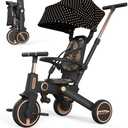 Baby Tricycle, 4-in-1 Folding Smart Baby Kids Bike Trikes Stroller with Handle, 360°Swivel Seat, 3-Gear Adjustable Carport and Seat Backrest, Adjustable Push Tricycle for Kids 1-6 Years