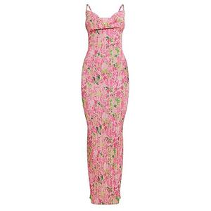 LASPIA Cowl Neck Dress Sexy Strap Shoulder Pleated Maxi Dresses Summer Wedding Guest Dresses for Women,Rose Red,Large LASPIA Cowl Neck Dress Sexy Strap Shoulder Pleated Maxi Dresses Summer Wedding Guest Dresses for Women,Rose Red,Large