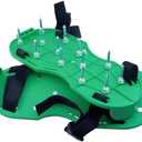 Anazous Lawn Aerator Shoe Upgrades Garden Spike Shoes Heavy Strap Grass Aeration Shoes for Yard Soil Aerating Spike Tool (Green)