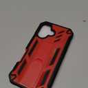 FNTCASE for iPhone 16 Phone Case: Military Grade [Built-in Screen Protector] [Kickstand] Matte Textured Drop Proof Protection Cover | Rugged Shockproof TPU Protective Sturdy Cases - Red