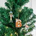 Christmas Letter Ornaments, Letter Ornaments for Xmas Tree,Hanging Christmas Ornament Gift for Mother Friends Sister Wife Grandma Women Men (-K, Gingerbread Man)