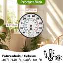 6.3'' Outdoor Thermometer Waterproof Outdoor Thermometers for Patio with Hygrometer Wall Thermometer for Garden Yard Living Room