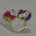 Belle Mouse Ears Headband for Women, Rose Sequin Headband with Red Bows for Princess Costume, Birthday Party