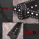 Women's Wide Waist Belt Punk Belts for Women Rivet-Studded Thick Belt (Black)