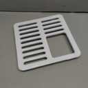 Maasechs 1 Pcs Cast Iron Porcelain Grate Floor Drain Cover 9-1/4" W x 9-1/4" L x 1-1/4h Ceramic Surface Cast Iron Cover Strainer Top 12" x 12" Floor Sinks (Square Ename Three-quarters Lid)