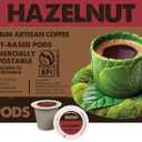 Ekocups Hazelnut Coffee Pods Medium Roast, Compostable, Plant-Based & Freshness-Sealed French Press-Quality Brew K-Cup Brewer Compatible 80ct, BB Date 11/19/2026