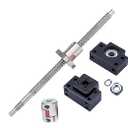 16mm Ballscrew Kit SFU1610 RM1610 Anti-Backlash Ball Screw, Length 13.78 inch / 350mm 10mm Pitch + Ball Screw Nut + BK/BF12 Bearing End Supports+ Coupler, High Precision Part for CNC Machine