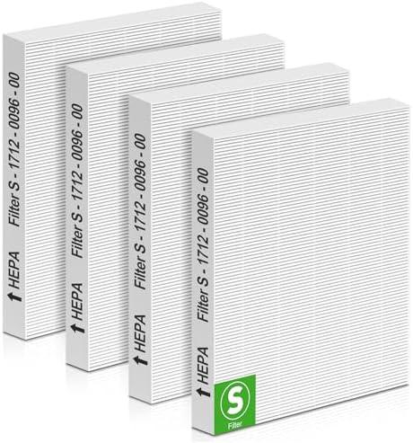 XBGG C545 Replacement Filter Compatible with Winix C545 Air Purifier, 4 Pack C545 True HEPA Type S, Part Number 1712-0096-00