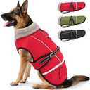 Dog Coat, Dog Winter Coat Jacket Waterproof for XXXL Large Dogs, Pet Vest Warm Fleece Cozy for Cold Weather, with Harness Built in Reflective, Dogs Snowsuit Windproof, Adjustable Buckle
