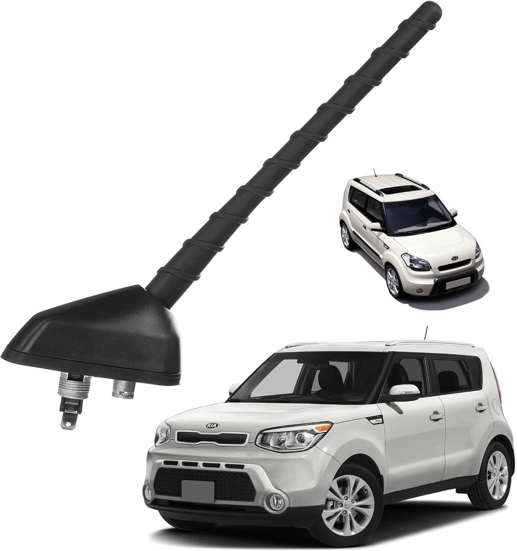 BASIKER Short Antenna Compatible with Kia Soul Sportage Sorento Carnival Sedona, Car Kia Roof Antenna Base Replacement, 7 Inch Kia Accessories Internal Copper Coil for Enhanced Car Radio Reception (7 INCH-base1)