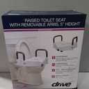 Drive Medical 2-in-1 Raised Toilet Seat with Removable Padded Arms, Raised Toilet Seat Offers Removable Padded Arms, 16.5"D x 17"W x 5"H
