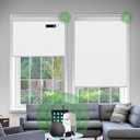 DONGFXK Motorized Blinds with Remote, Blackout Cooling Automatic Shades with Solar Panel Cordless Smart Blinds for Windows, Custom Electric Blinds Horizontal Roller Shades,White,29" W X 72" H