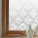 OHTMERU Window Privacy Film Decorative for Front Door, Bathroom Static Cling Stained Glass Sticker Opaque Heat Control UV Blocking Non-Adhesive for Home Windows 17.5 X 78.7 inches Ashen Bud