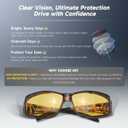 Night Driving Glasses Night Vision Glasses Fit Over Glasses Polarized Anti-Glare UV400 Gift for Men Women (Night Vision (Yellow Lens / Red Tortoise Frame))