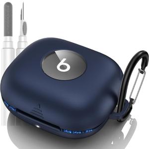 for Beats Powerbeats Pro 2 Case Cover, Shockproof Magnetic Case for Powerbeats Pro 2 2025 Wireless Earbuds, Magnetic Lock Lid Protective Cover with Cleaner Kit & Carabiner (Midnight Blue)