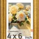 upsimples Vintage 4x6 Picture Frame, Antique Gold Frames Display 3.5x5 with Mat or 4 x 6 Without for Wall or Tabletop Decor, 1pack