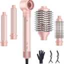 5 in 1 Hot Air Styler, Hair Dryer Brush with Auto Wrap Curler, 110,000 RPM High-Speed Blow Dryer Styler, Frizz-Free Styling for All Hair Types-Straight, Wavy & Curly, No Heat Damage, 1200W