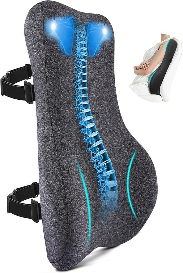 24'' Tall Back Support Pillow Fully Support Entire Back and Shoulder for Pain Relief and Comfort, Memory Foam Back Cushion for Back Rest, Ideal for Executive Office Chair, Computer & Gaming Chair