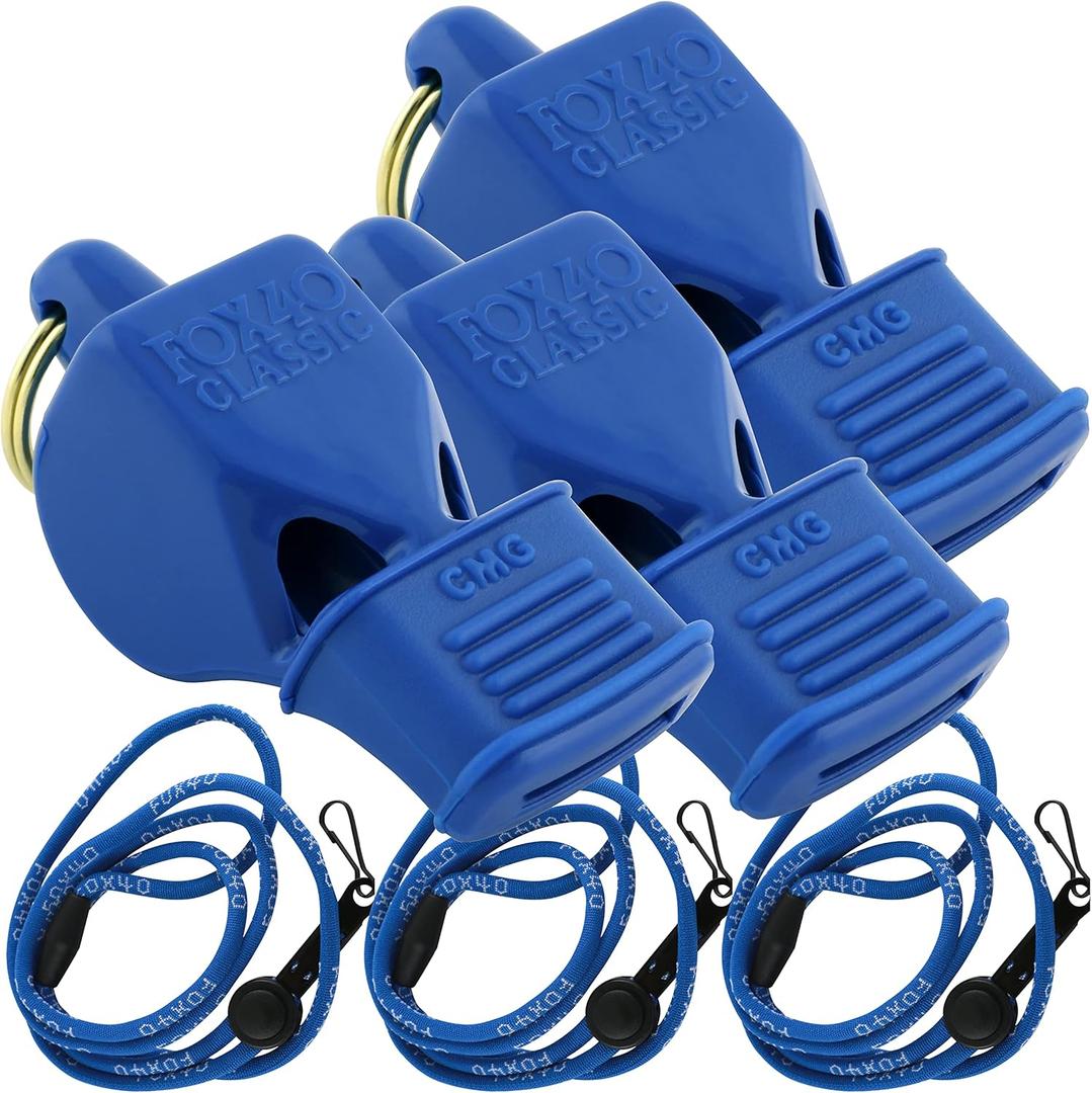 Fox 40 Classic CMG w/Breakaway Lanyard 3 Pack (Blue)