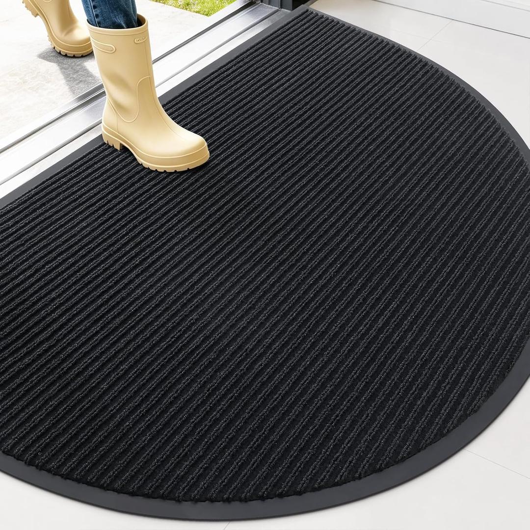 OLANLY Half Circle Front Door Mat 47x34, Waterproof Heavy-Duty Doormat