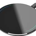 TOZO Ultra-Thin Portable Wireless Charger 15W Max Fast Wireless Charging Pad Compatible with iPhone 17/16 Plus/16 Pro Max /15/14/13/SE, Samsung Galaxy S24/S23/S22 Series (No AC Adapter), Glossy Black