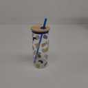 Multi-function Glass Cup with Lid Transparent Juice Tumbler with Straw for Cold Beverages for Home Cafes and Parties 20 oz