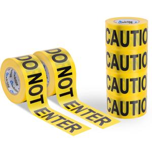 Yellow Caution Do Not Enter Tape 6 Pack 3 inch X 1000 feet, Barricade Tape Bulk Bright Yellow with a Bold Black Print for High Visibility, Tear Resistant Design
