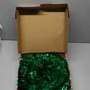 5 Ft Pop Up Christmas Tinsel Tree with Timer Warm White & Multi Color Change Lights Battery Operated Pencil Christmas Slim Tree with 25 Ball Ornaments & Star Xmas Home Indoor Decor (Green Shiny)