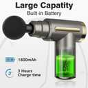 cotsoco Mini Handheld Massage Gun, Deep Tissue with 6 Speeds, Cordless Muscle Massager with 4 Heads,Type-C Charging, Travel Size, Best Gifts (Grey)