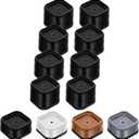 Furniture Risers Adjustable Bed Risers Heavy Duty Lifts Height 2", Square Stackable Bed Risers 1, 2, 3 or 4 Inch for Desk Leg Table Couch Sofa Chair Bed Frame Legs Dorm, 1+1 Inch, Black, 8 Pack