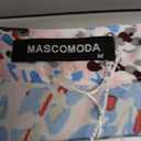 MASCOMODA Womens Tops Summer Boho Floral Short Sleeve Button Down Shirts Crewneck Loose Vacation Dressy Casual Work Blouses M